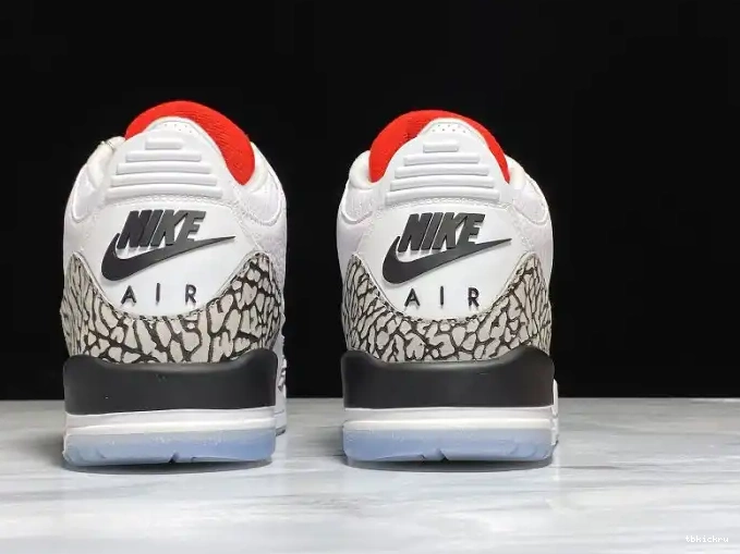 Rep TBK Jordan 3 white mens THROW LINE
